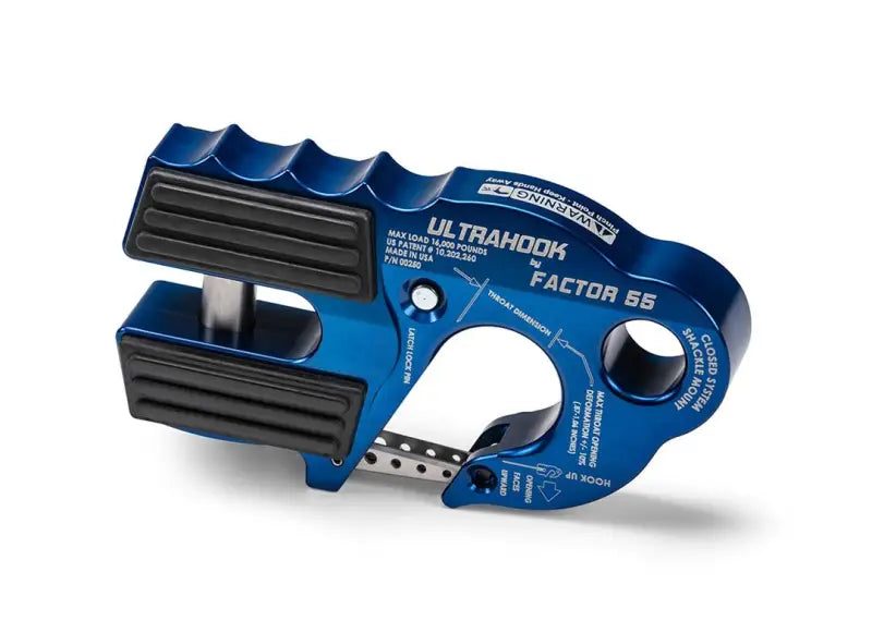 00250-02 Factor 55 Ultrahook -- Blue - Winch Clevis Hook
