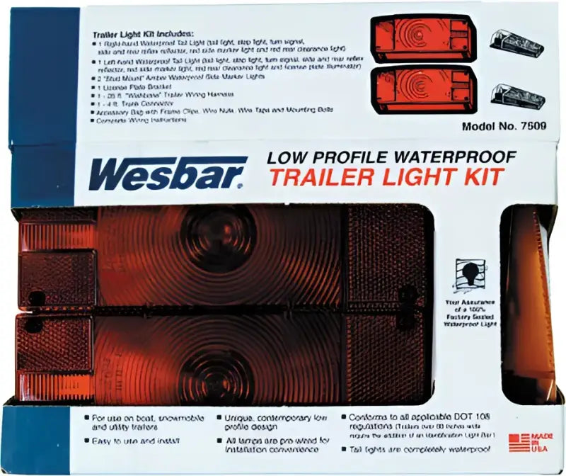 007509 Wesbar Deluxe Trailer Light & Wiring Kit 2-7/8"X8"X2-5/8"