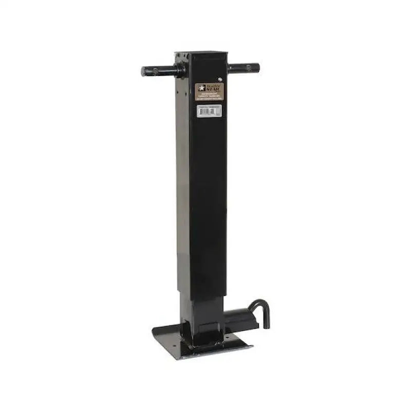 Black trailer jack from Buyers Products for heavy-duty support and stability