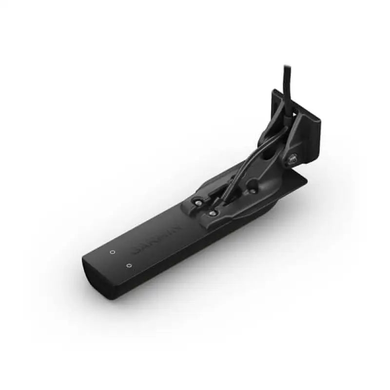 Black Garmin Xdcr Gt36Uhd-Tm transom mount fish finder transducer in action