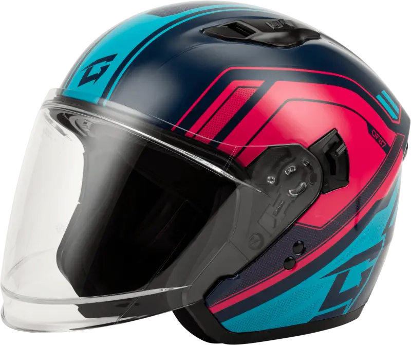011871103 Gmax Of-87 Duke Helmet W/Led Light Blue/Red Xs - RV and Auto Parts