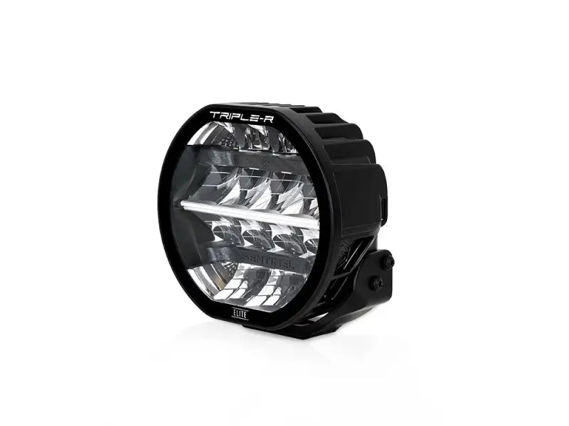 Black round Triplerlight Sentinel 7 LED light for outdoors