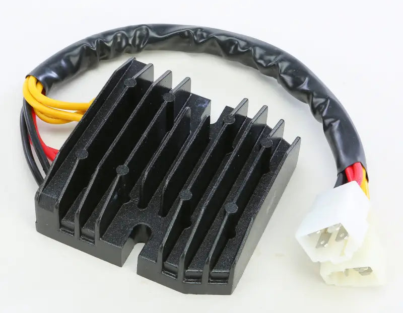Black finned 10-024H regulator with wiring harness and white connector for OEM specs