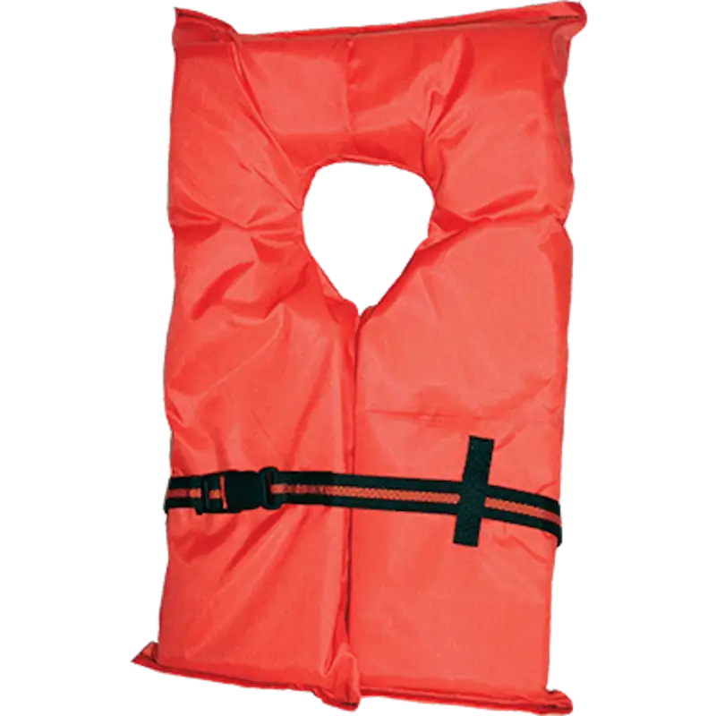 Onyx Outdoor Type II Lifevest Adult in bright orange.