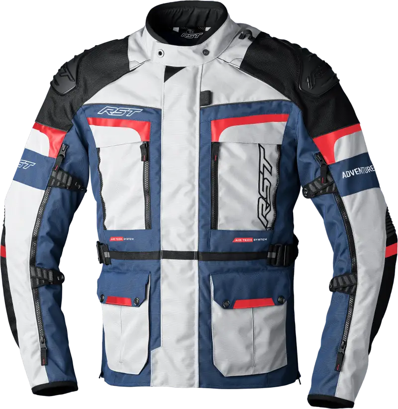 102409BLU2-44 Rst Pro Series Adventure-X Ce Jacket Silver/Blue/Red Txtl Lg - RV and Auto Parts