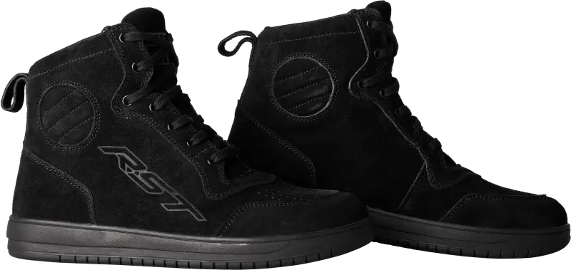 103062BLK-41 Rst Ladies Hitop Moto Sneaker Ce Black Suede Sz 8 - RV and Auto Parts