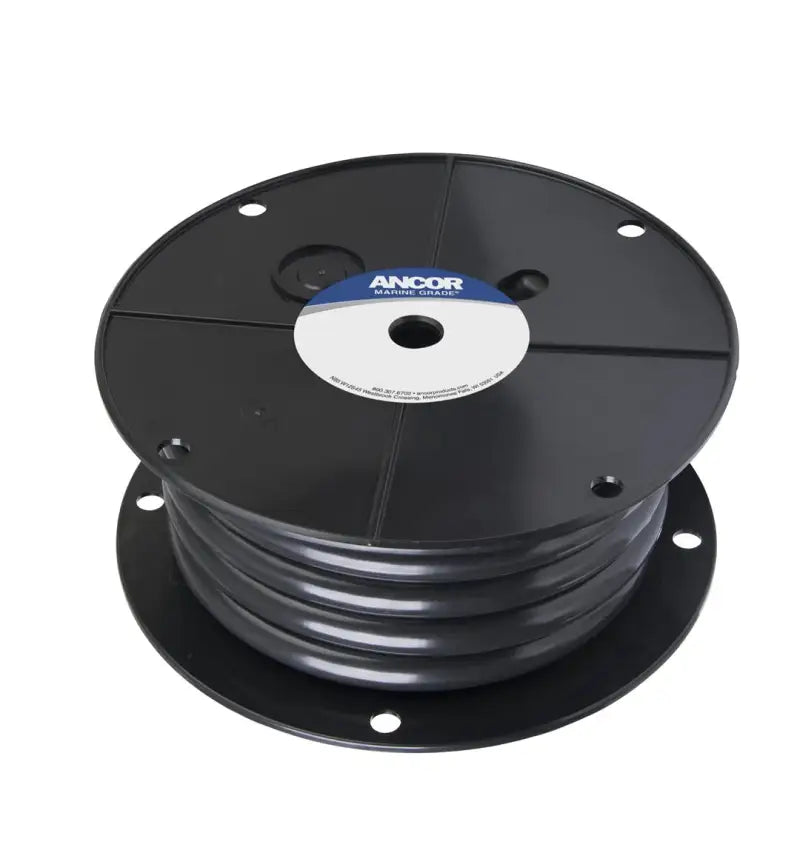Black cable spool with 119005 Ancor Tinned Copper Battery Cable 4/0 Aw