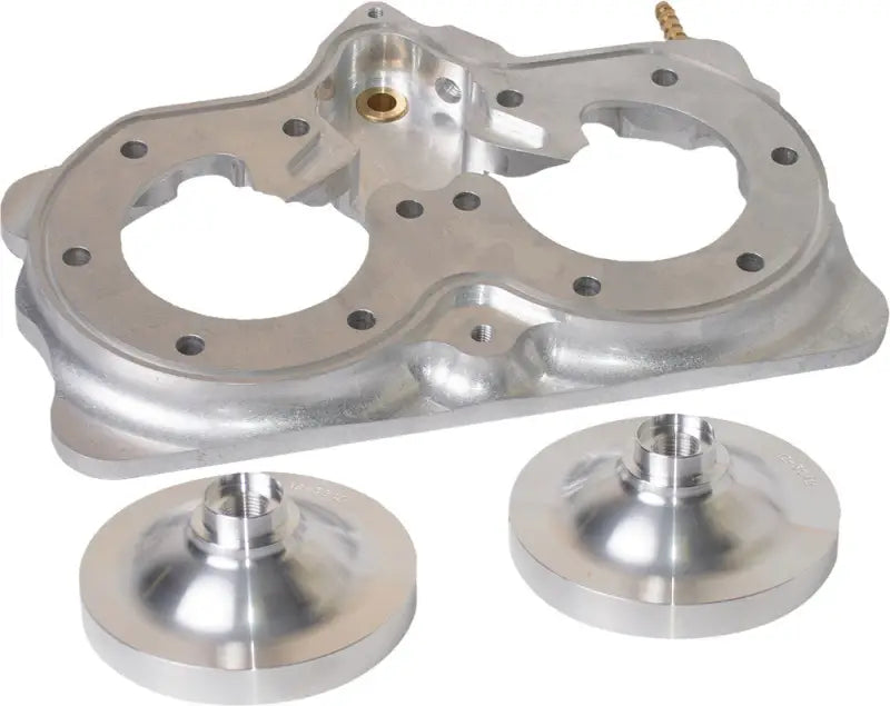 Cast aluminum twin-carburetor intake manifold with velocity stacks for 12-425 Slp Power Dome Billet Head Set 800 Axys
