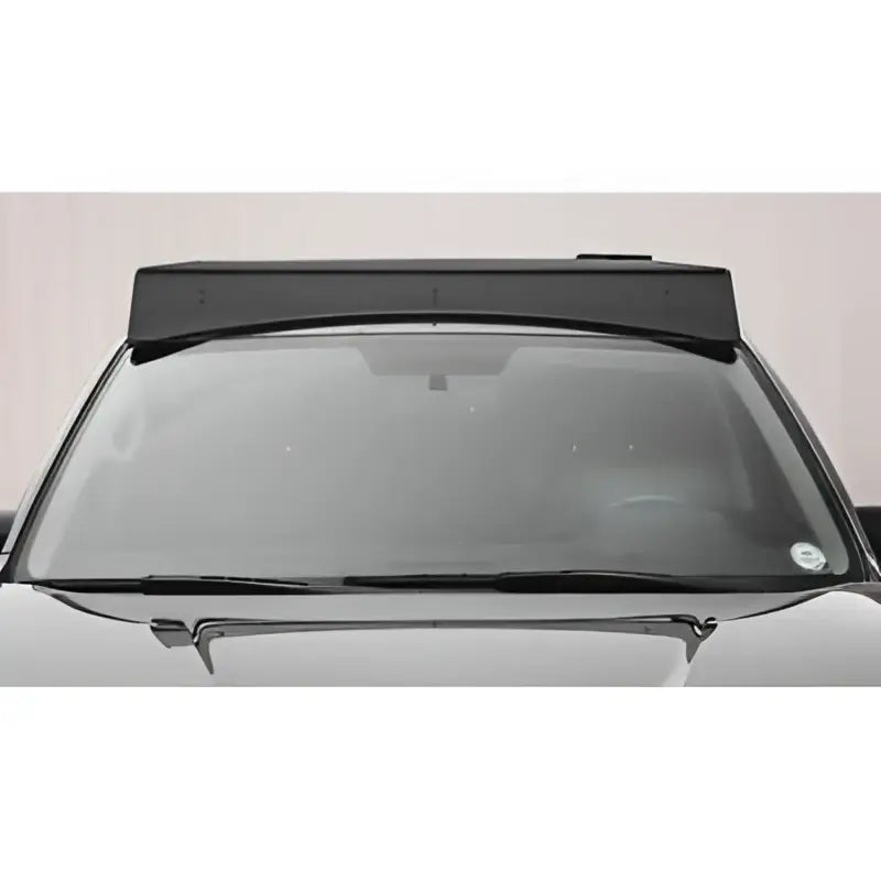 Black Sherpa Equip roof rack on car windshield for fairing experience