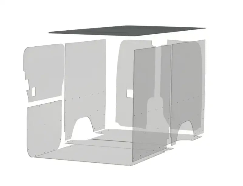 Exploded view of van interior paneling showing Duratherm Ceiling Liner in Legend Fleet Duratherm Ceiling