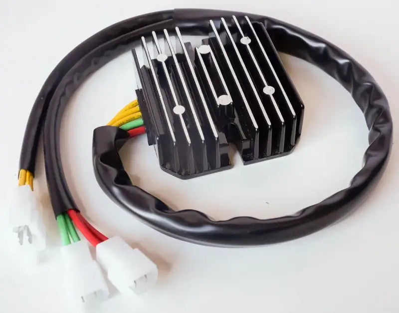 Black finned regulator rectifier lithium for Honda with wiring harness on 14-118 model