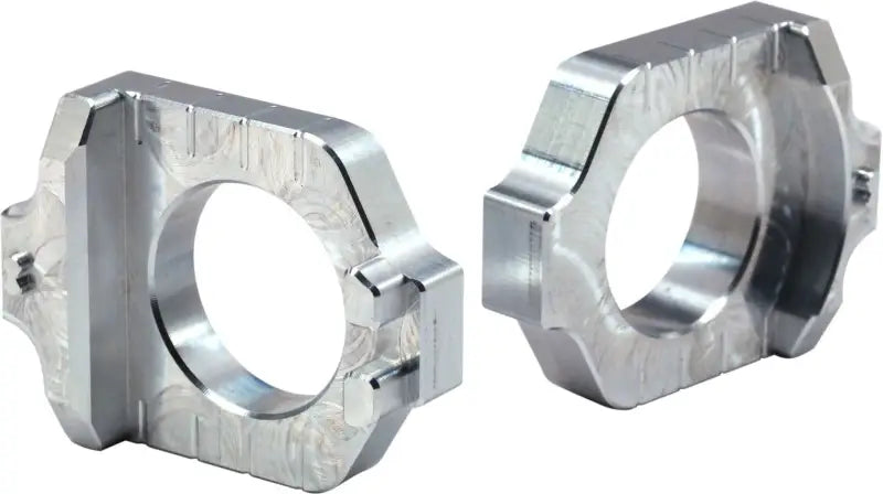 WORKS 17-310 Axle Blocks Elite Kaw/Suz Silver