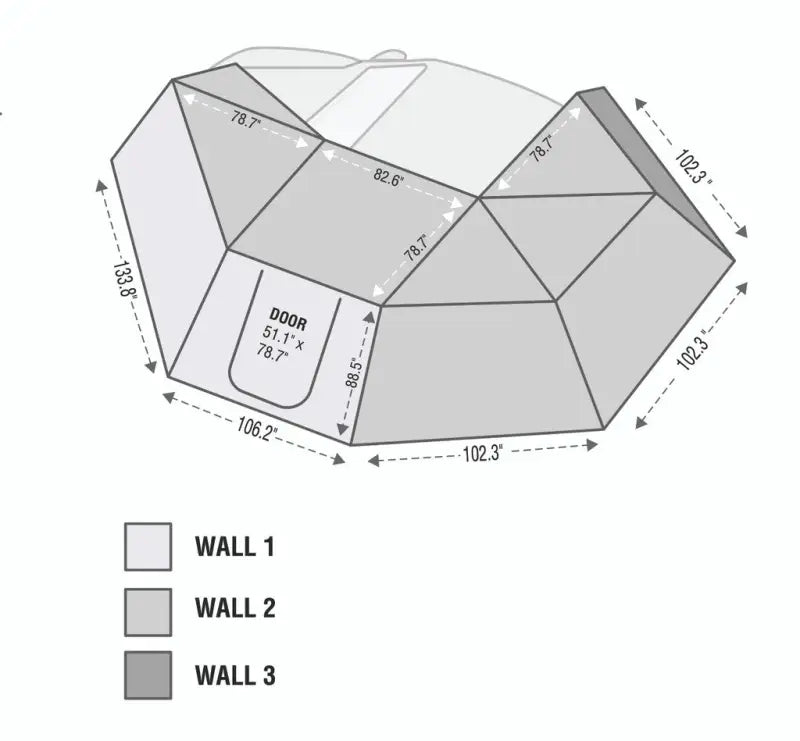 18099910 Overland Vcl Nomadic Awning 270 - Side Wall 1 Wi - Extension Panel