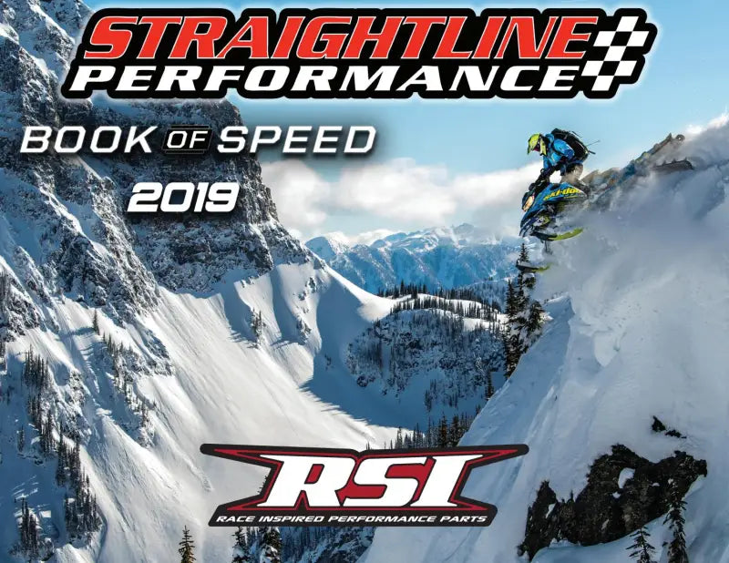 Snowmobile flying over mountain cliff with 182-113-ORANGE Straightline Wing Org Bumper