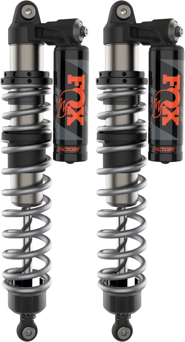 Black and silver coilover shocks with dual-speed compression for RV parts & accessories
