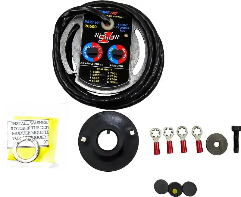 Automotive ignition kit single dual fire with RPM control module and installation parts