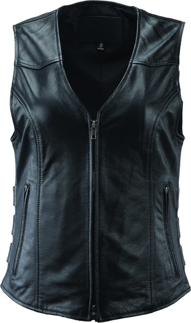 River Road Plains Leather Vest Black Womens - Small - 094412