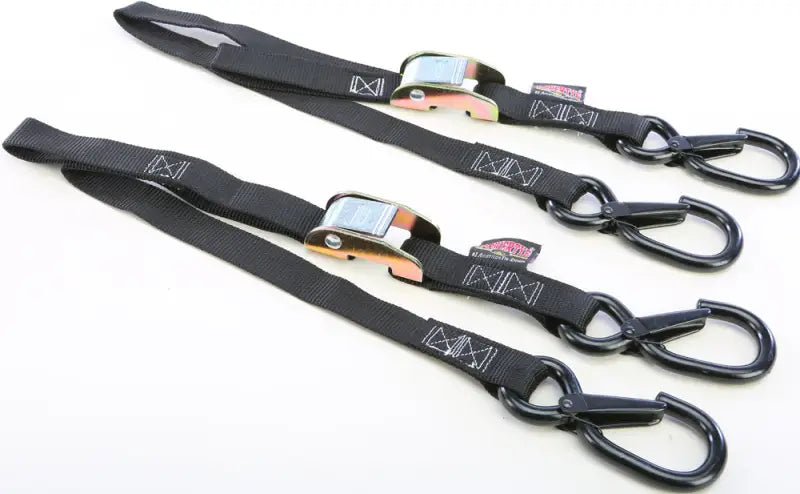 22032-S Tie Down Cam Sec Hook Watercra Water Craft 1"X3' Black Pair