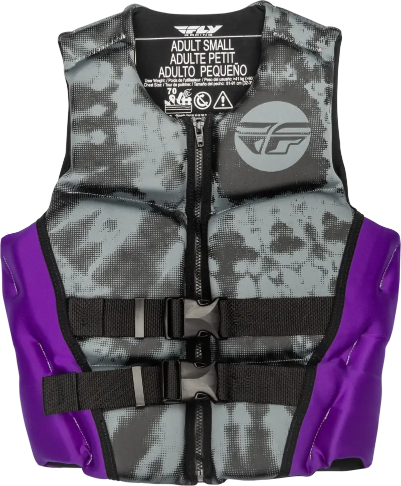 221-30420XS Wmn’s Neoprene Flotation Vest Purple/Grey/Black Xs - Women’s Floatation