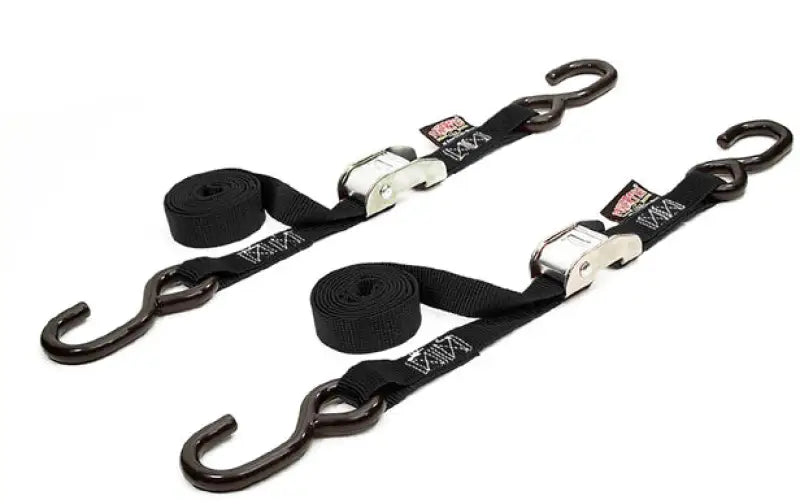 22262 Powertye Tie-Down Cam S-Hook 1"X5.5' Black Pair