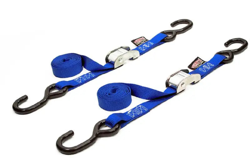 22263 Powertye Tie-Down Cam S-Hook 1"X5.5' Blue Pair