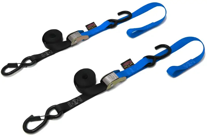 23623-S Powertye Tie-Down Cam Sec Hook Soft-Tye 1"X6' Black/Blue Pair