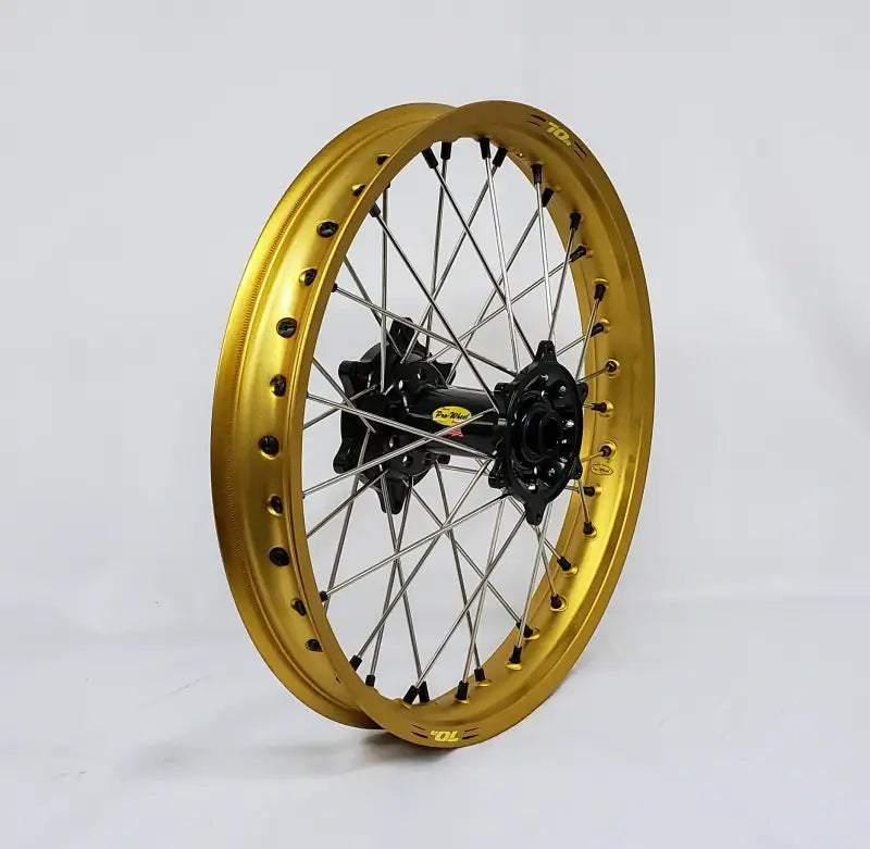 24-5922412 Pro-Wheel Wheel Rear 2.15X19 Black Hub Gld Rim/Sil Spoke/Blk Nipple - RV and Auto Parts
