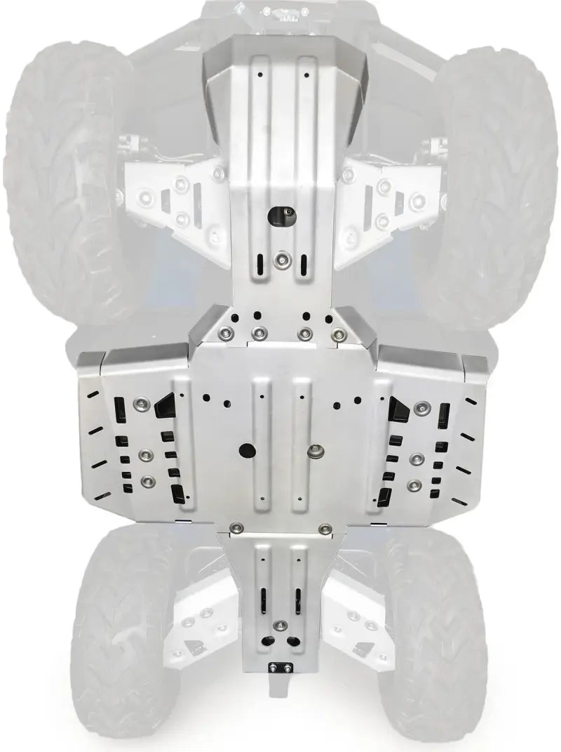 Silver ATV undercarriage protection skid plate by Rival Powersports USA for powersports usa