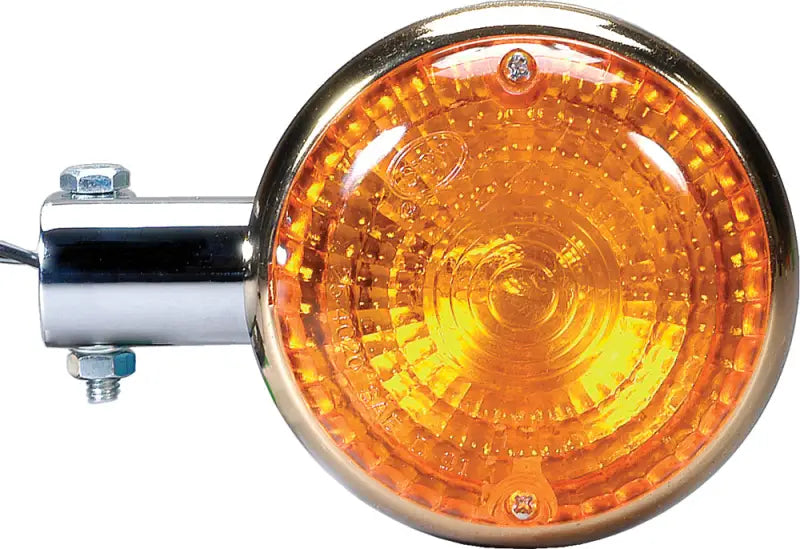 Chrome and amber motorcycle turn signal assembly for 25-4025 Turn Signal Front by K&S