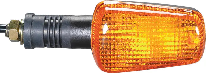 Amber rectangular turn signal with black flexible stem for K&S 25-4035 turn signal assembly