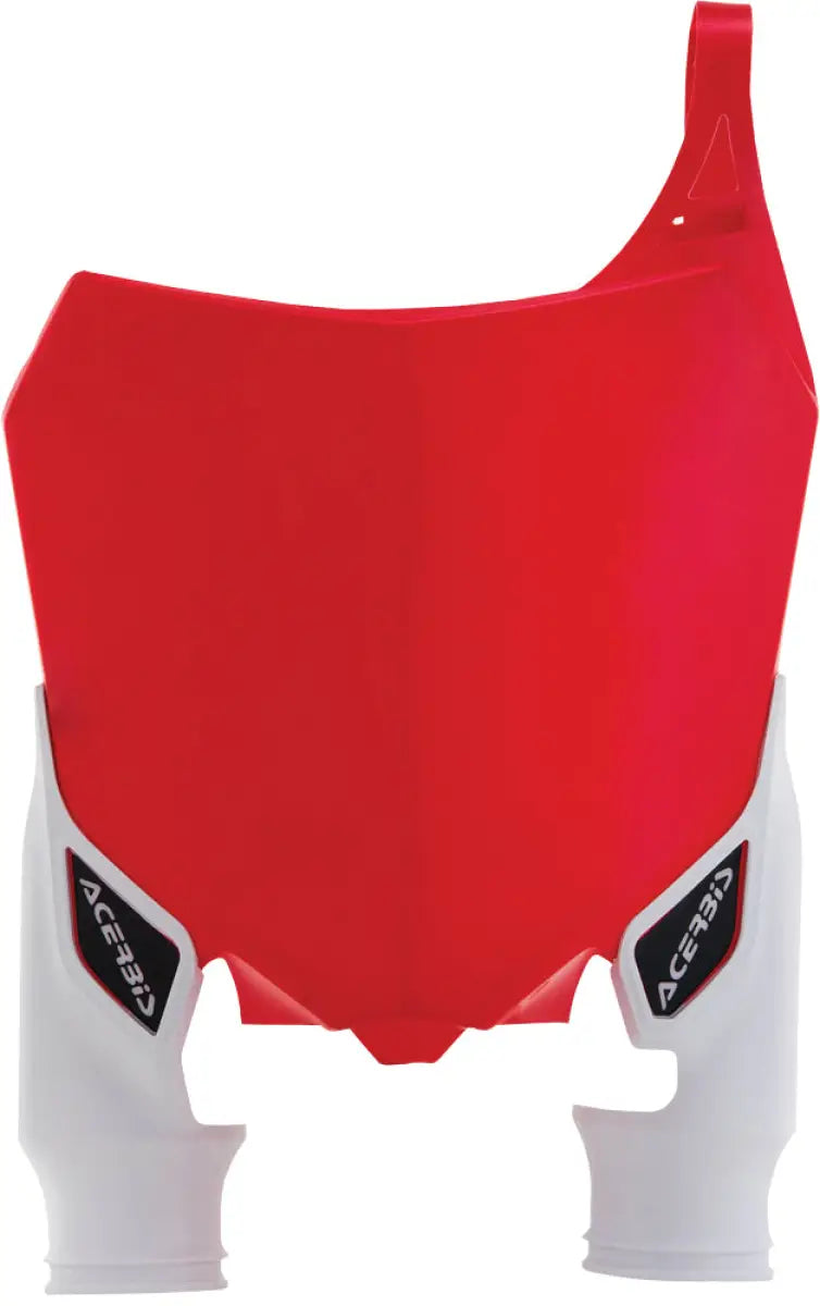 Red and white motorcycle number plate from 2527411005 front plate red white