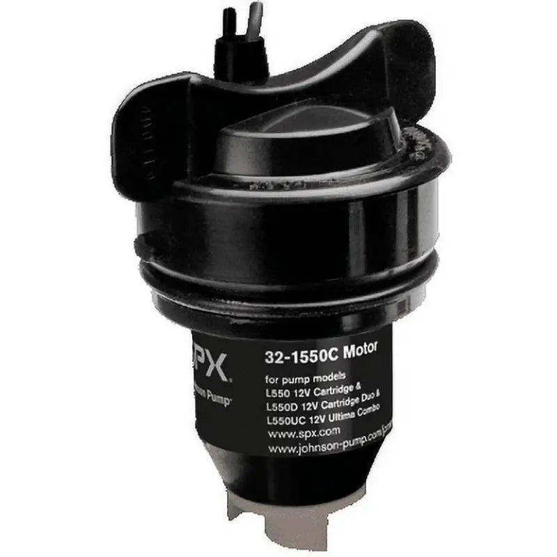 28572 Johnson Pump Motor Replacement 750Gph Cartridge 12V black cylindrical design for efficient water flow and reliable performance.