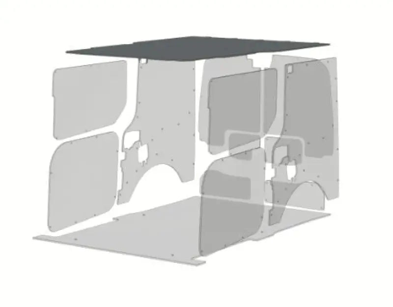 Exploded view of Legend Fleet Duratherm Ceiling liner interior paneling for fleet vans