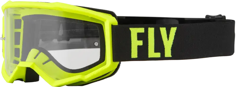 FLY RACING Focus Goggle Hi Vis/Black W/ Clear Lens for Powersports