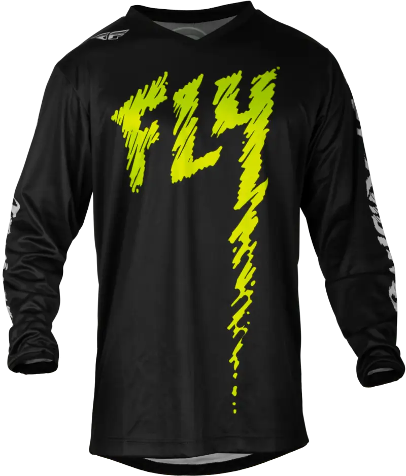 377-224YL Youth F 16 Jersey Black/Neon Green/Light Grey Yl - RV and Auto Parts
