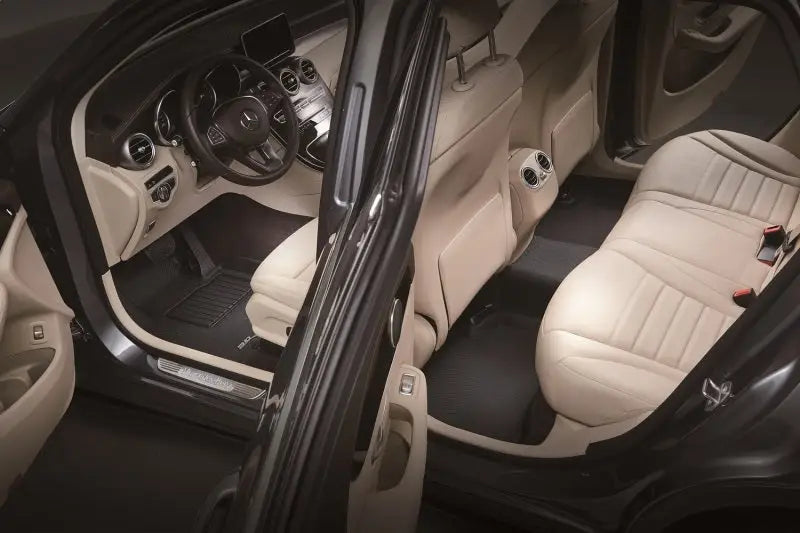 3D MAXpider 2014-2019 Chevrolet Silverado Crew Cab Kagu 1st & 2nd Row Floormats - Black - Truck Automotive