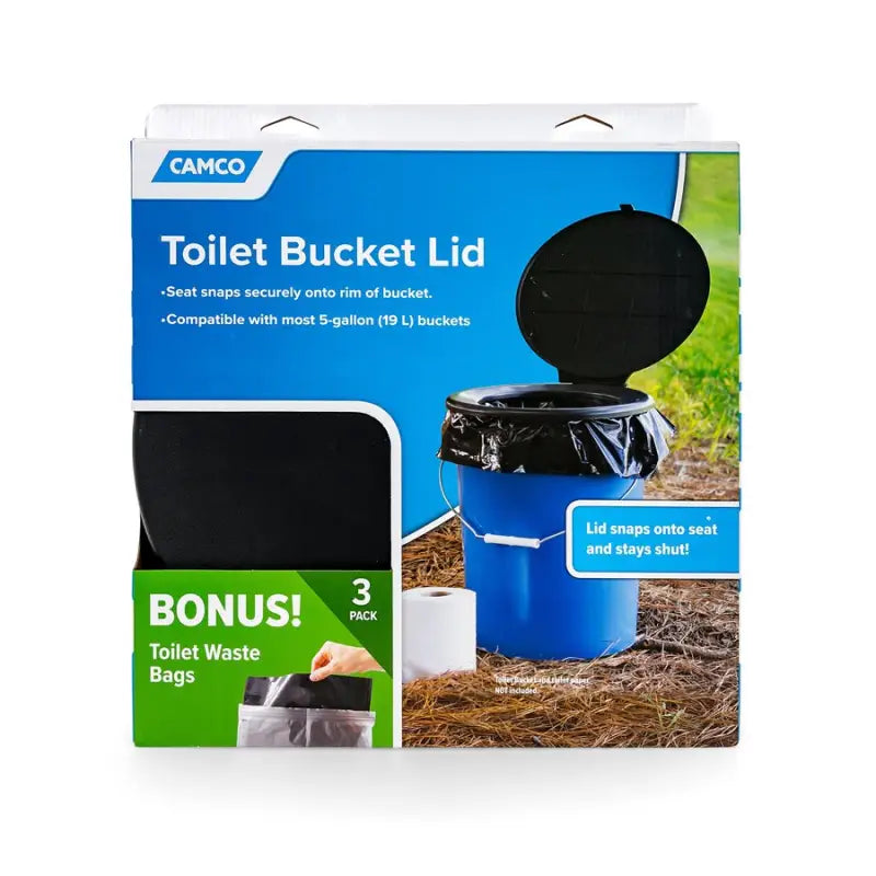 41546 Camco Toilet Seat W/Lid And 3 Bags For 5