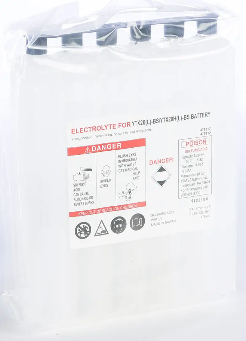 479917 Electrolyte Pack Ytx20l Bs Ea/ Acid Pack Ytx20(l)bs