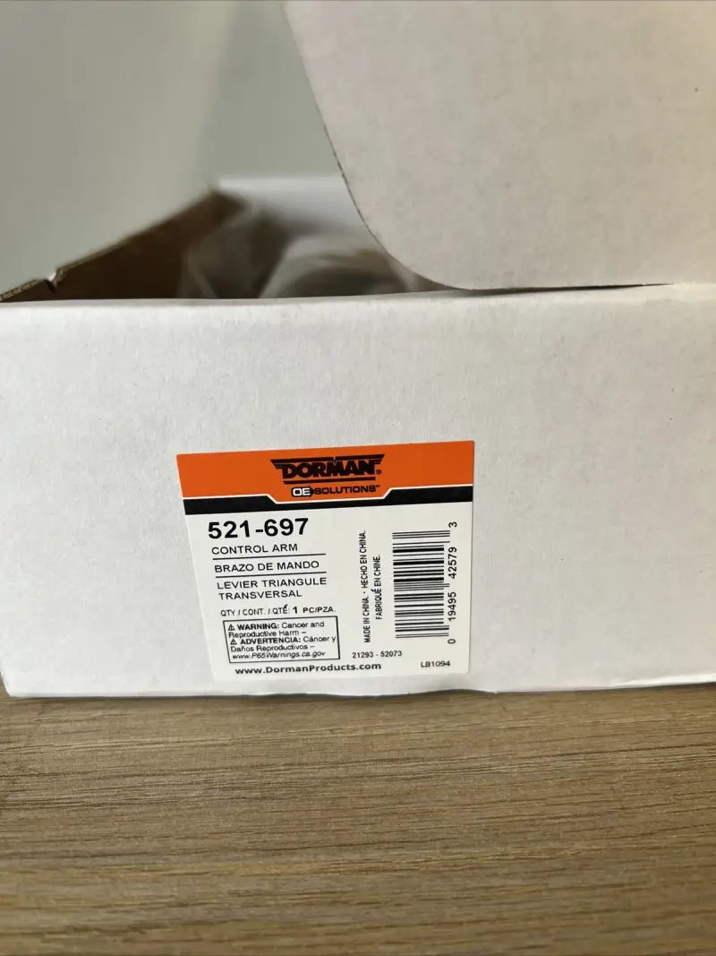 Dorman control arm in box for easy install, fits well with your control arm needs