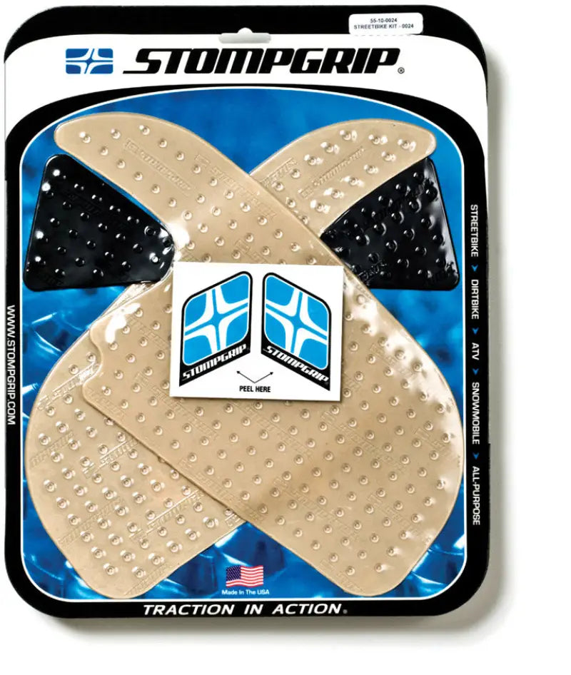 STOMPGRIP Tank Pad Kit Volcano Clear for Powersports