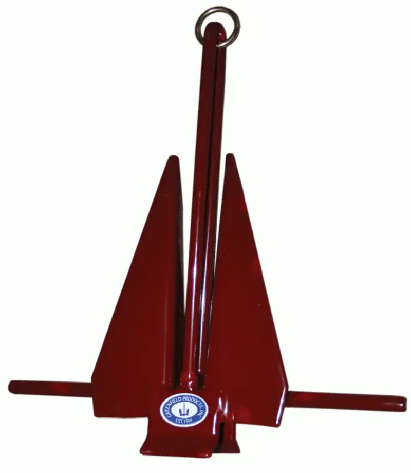 Red metal boat anchor from 669-6-RD Greenfield Fluke Slip Ring 6Lb product
