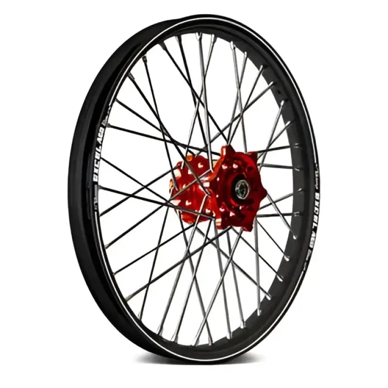 70-3155RB Dubya Rear Wheel 2.15 X 18 Red Haan Hub Black Rim - Wheels