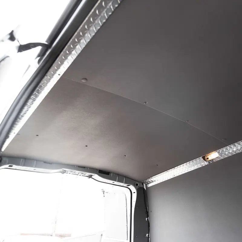 Van interior with paneling and lighting for Legend Fleet Connect Swb ceiling upgrade