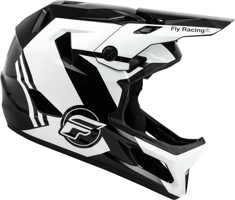 Black and white Youth Rayce helmet with visor for youth motocross 73-3609YL