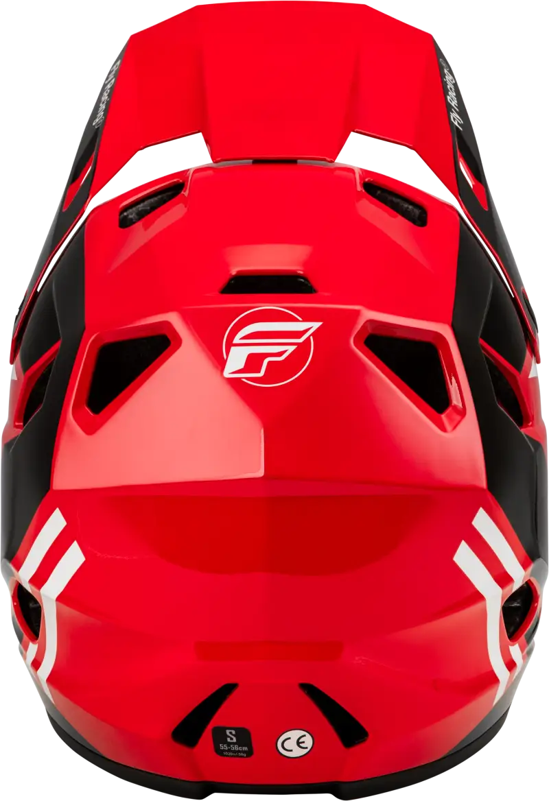 Red and black full-face youth rayce helmet 73-3611YS for mountain biking
