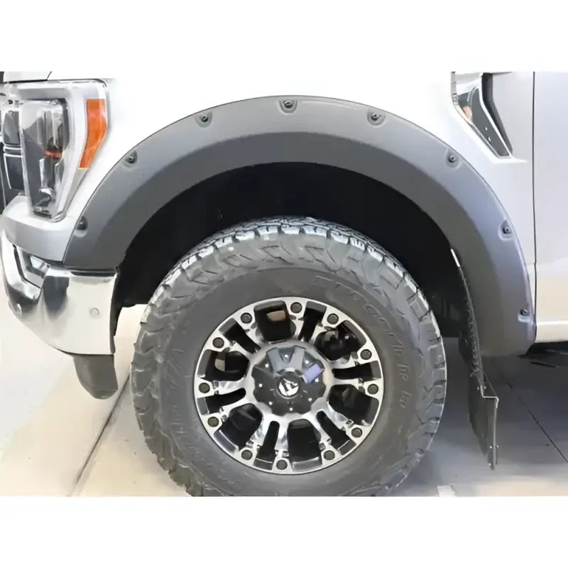 Black rugged matte fender flare set with bolted edges, EGR 793584