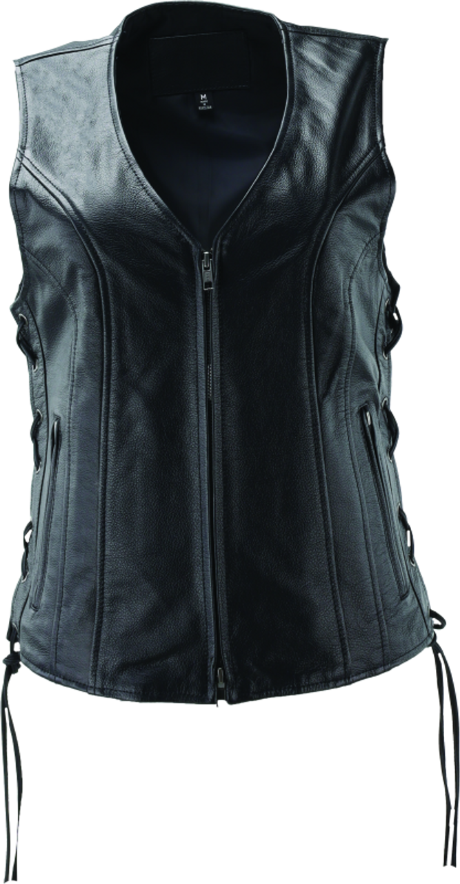 River Road Sapphire Leather Vest Black Womens - Large - 094446