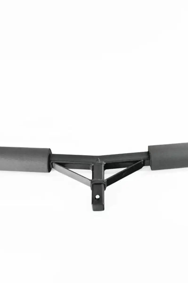 Black kayak carrier on exposed rack center for Kyk Pdl Brd Pdl Brd Mnt systems