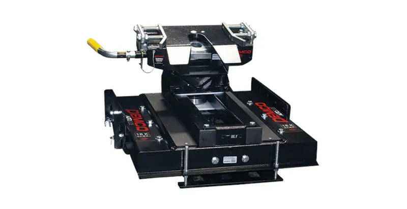 8550061 Demco 5th Wheel 18K Auto Slide GM RV hitch showcasing auto slide technology, heavy-duty construction, designed for GM vehicles, ideal for off-road and marine towing applications, Towing & Hitches,Winches & Hitches,Wheel and Tire Accessories,Towing | Trailer | Axles | Brakes | Boat,Towing Accessories | Brake Control | Tow Bars | Locks,AVADA - Best Sellers,Must Haves