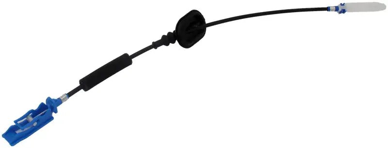 Black cable with blue and white ends for Dorman door release cable assembly